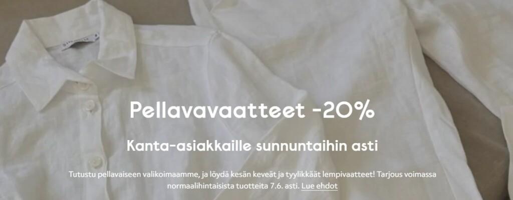Pellavavaatteet -20%