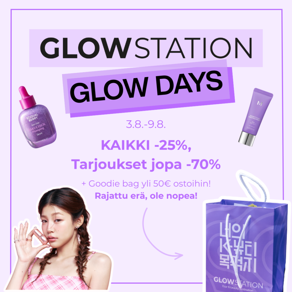 GlowStationin GlowDays 3.-9.8. – Kaikki vähintään -25%