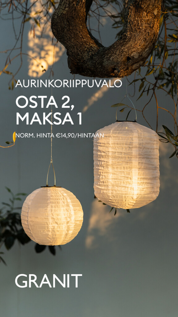 Aurinkokenno valaisin riippupallo  Osta 2 maksa 1