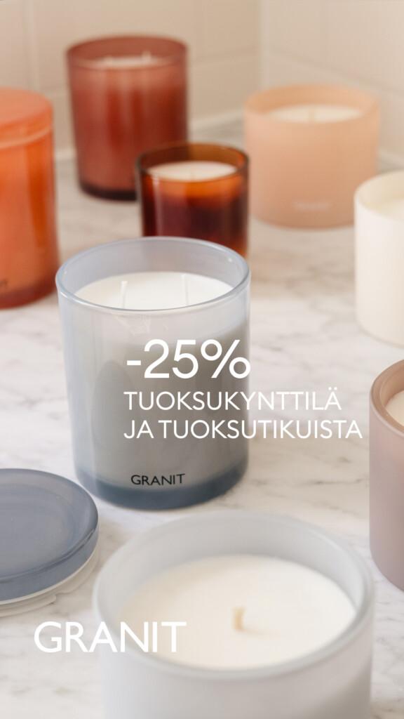 TUOKSUKYNTTILÄT JA TUOKSUTIKUT -25%